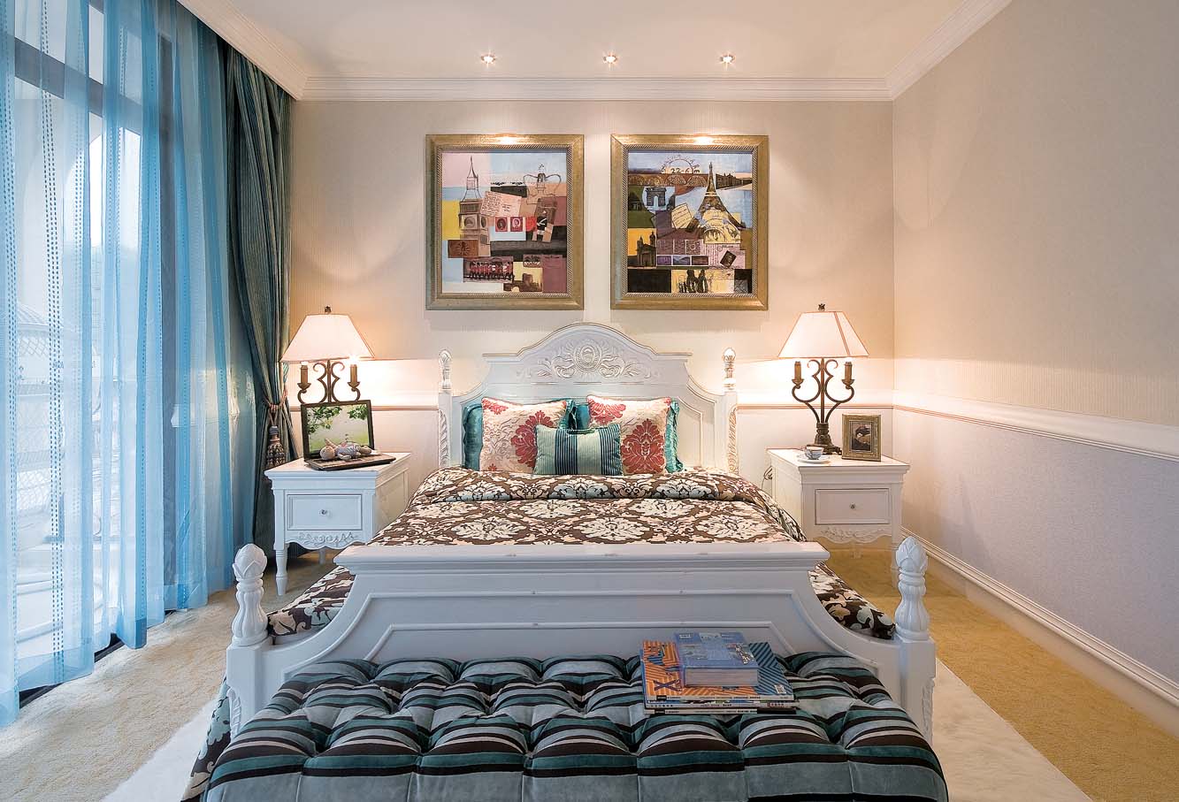 地中海风格80平米家装卧室家具设计效果图片欣赏_设计456装修效果图