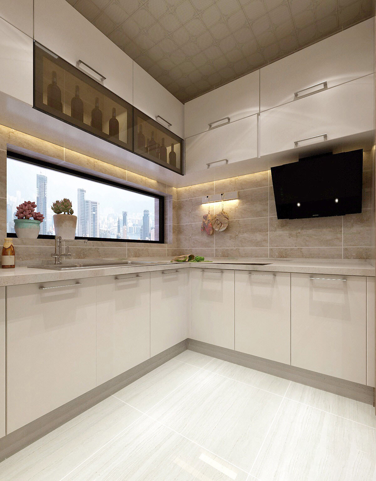 100㎡三室两厅现代简约之家 简单的造型很实用！
