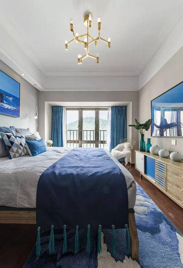 89㎡北欧风格三室两厅装修 蓝灰白组合而成的清新时尚浪漫之家！