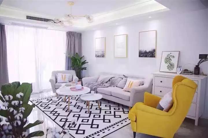 115㎡3室装修效果图 简单的大白墙也很有温馨！