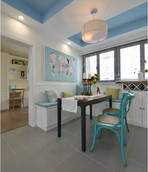 100㎡现代风格装修 清新蓝色调让家更有气质！